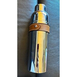 Ralph Lauren Wyatt Leather Stainless Steel Cocktail Shaker Old Money